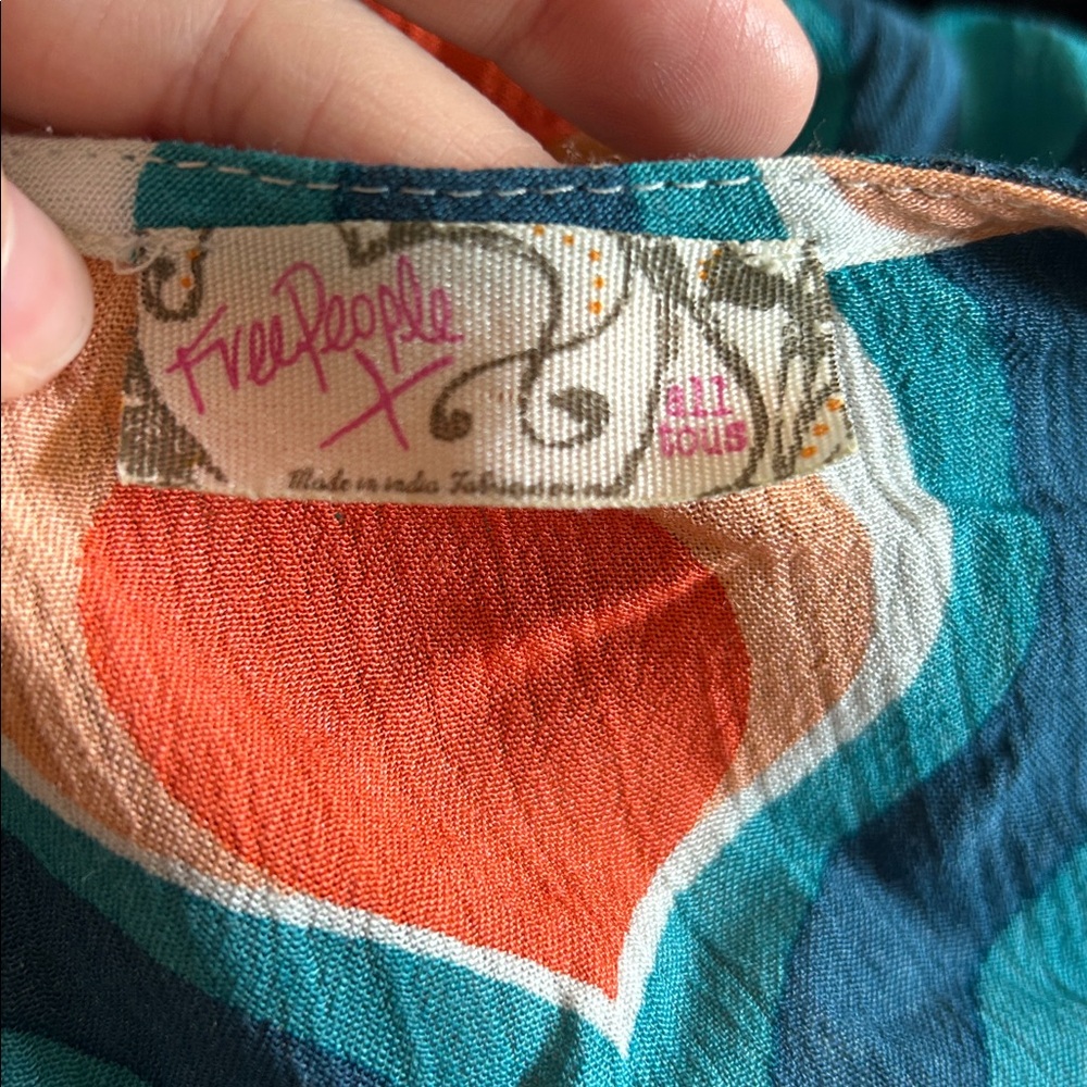Free People Blue and Orange Maxi Dress - Picture 8 of 9